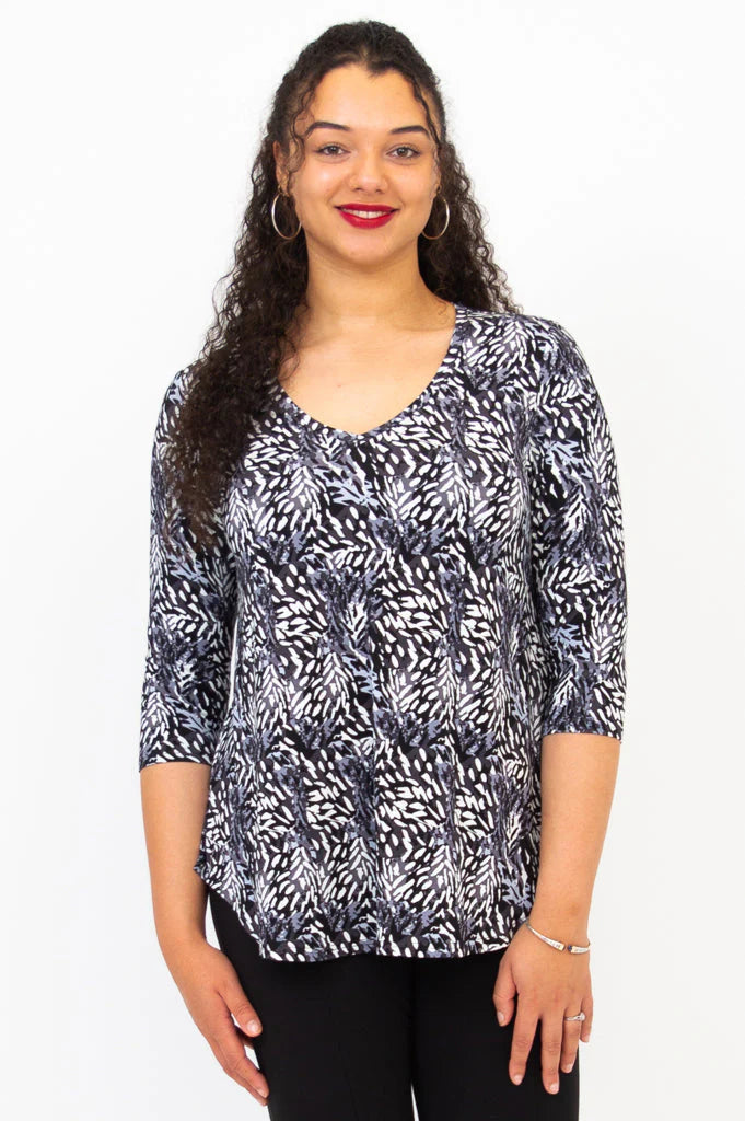 Jackie 3/4 Patterned Top