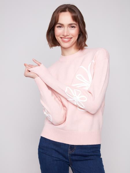Crew Neck Floral Sweater
