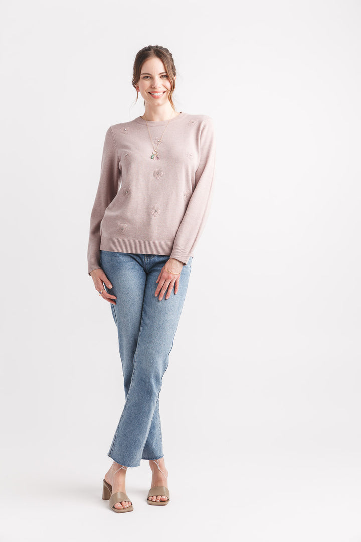 Floral Embellished Sweater