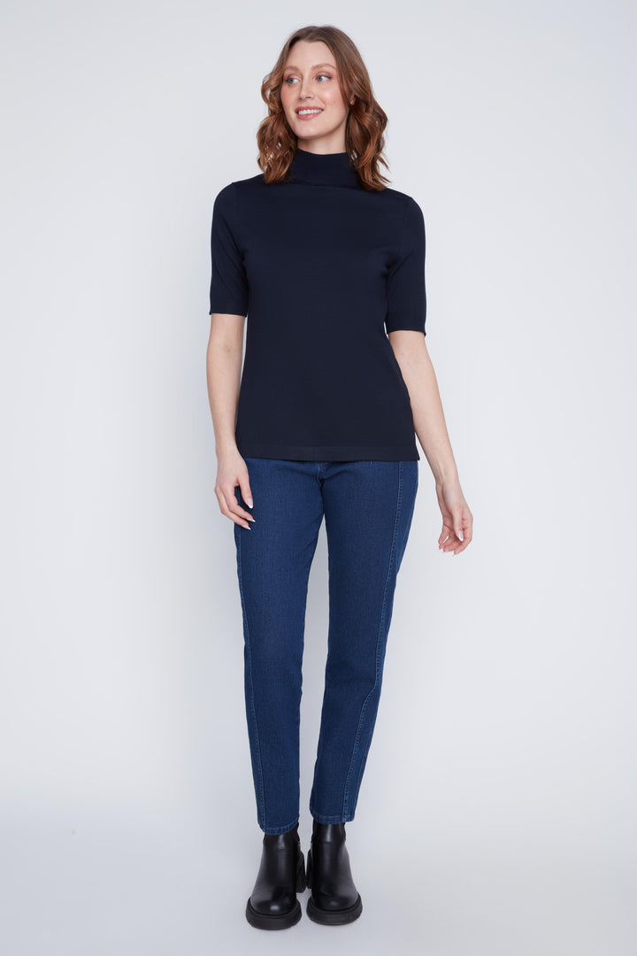 Mock Neck Short Sleeve