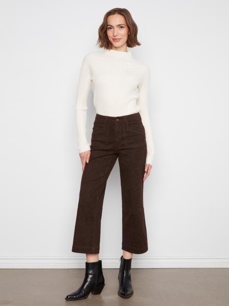 Cropped Wide Leg Pant W/Patch Pockets