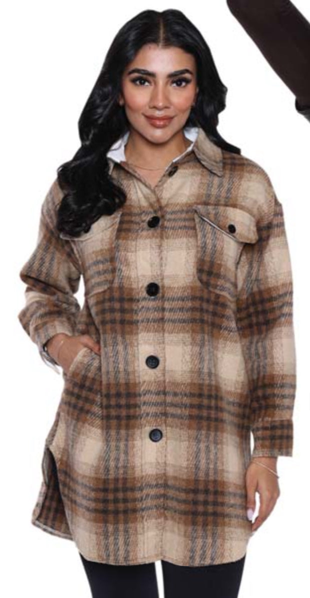 Plaid Mid Length Jacket