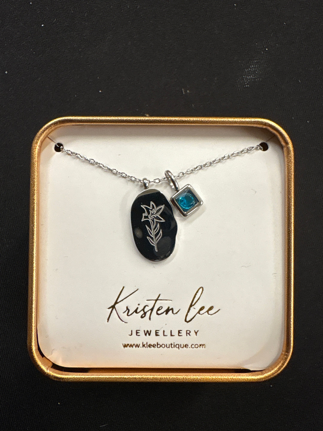 Silver Birth Flower Necklace W/Charm