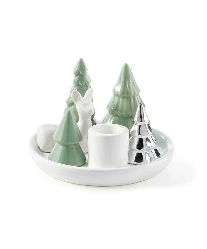 Ceramic Christmas Themed Taper Holder