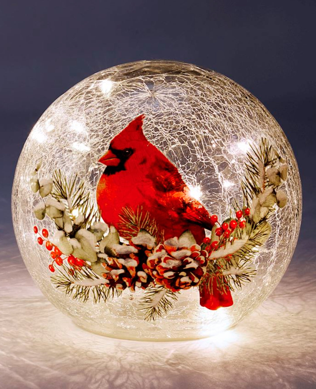 Glass Cardinal LED Ball