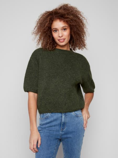 Balloon Elbow Sleeve Knit Sweater