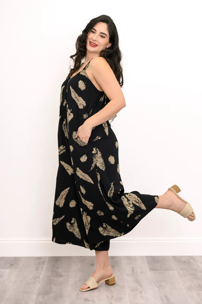 Joanna Shadow Leaf Bamboo Jumpsuit