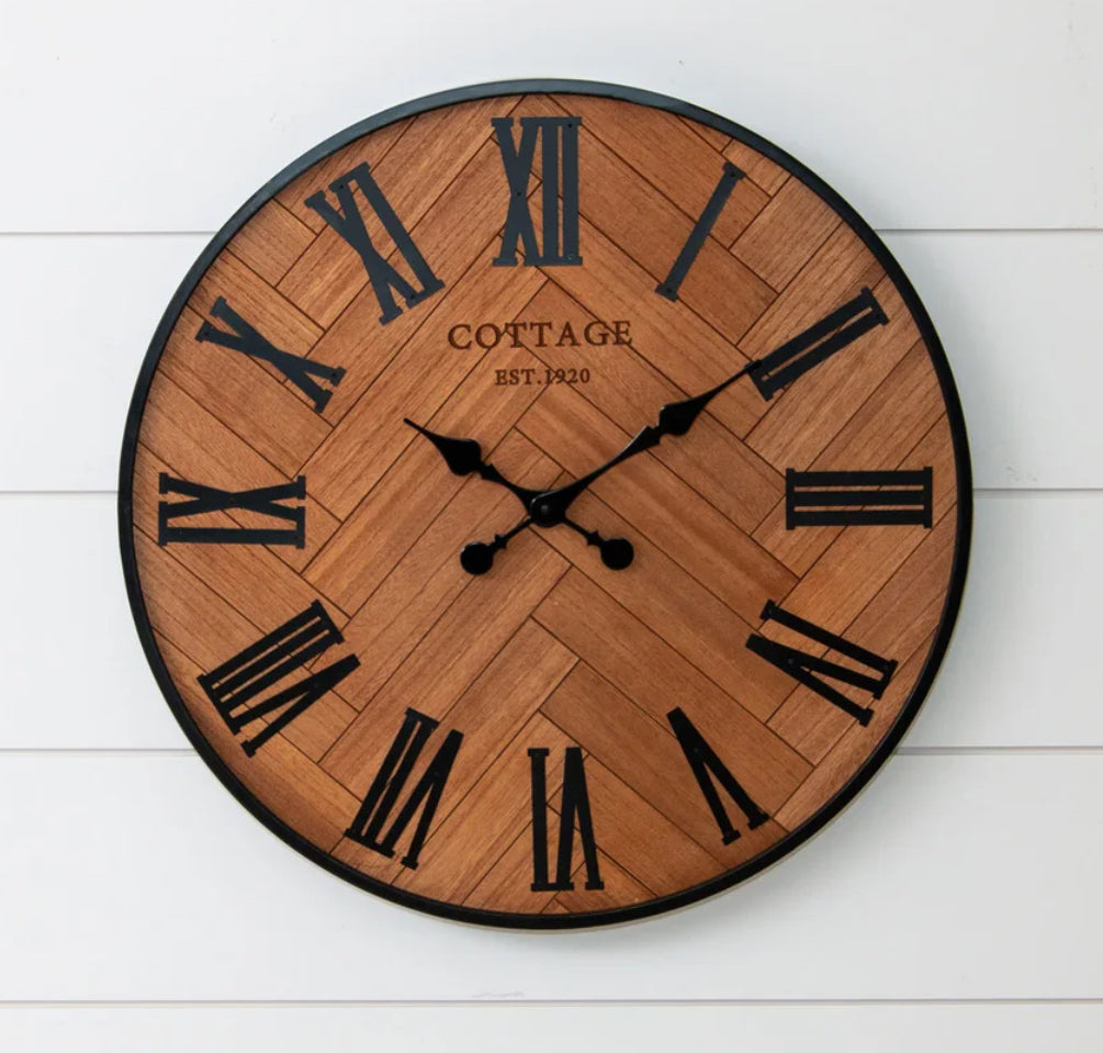 Wooden Cottage Clock