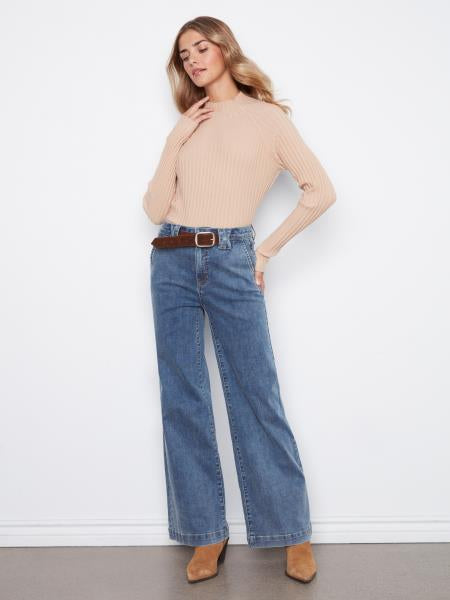 Flare Wide Leg Pant W/Removable Belt