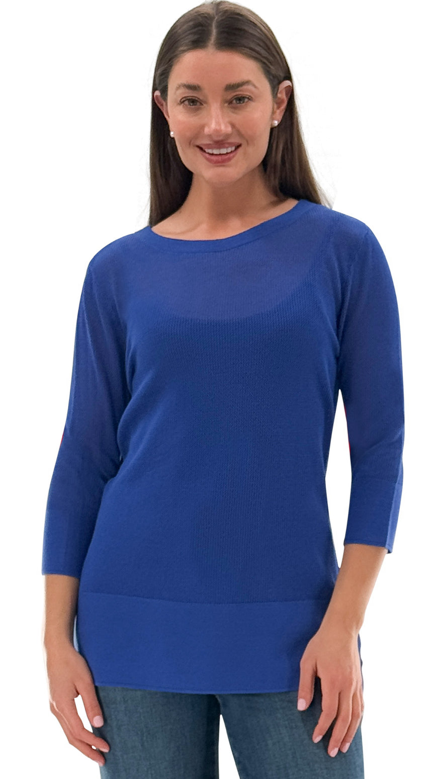 Royal Blue Mesh Long Sleeve W/Spaghetti Strap Tank Top Included