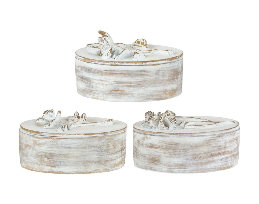5” Oval Jewelry Box W/ Flowers