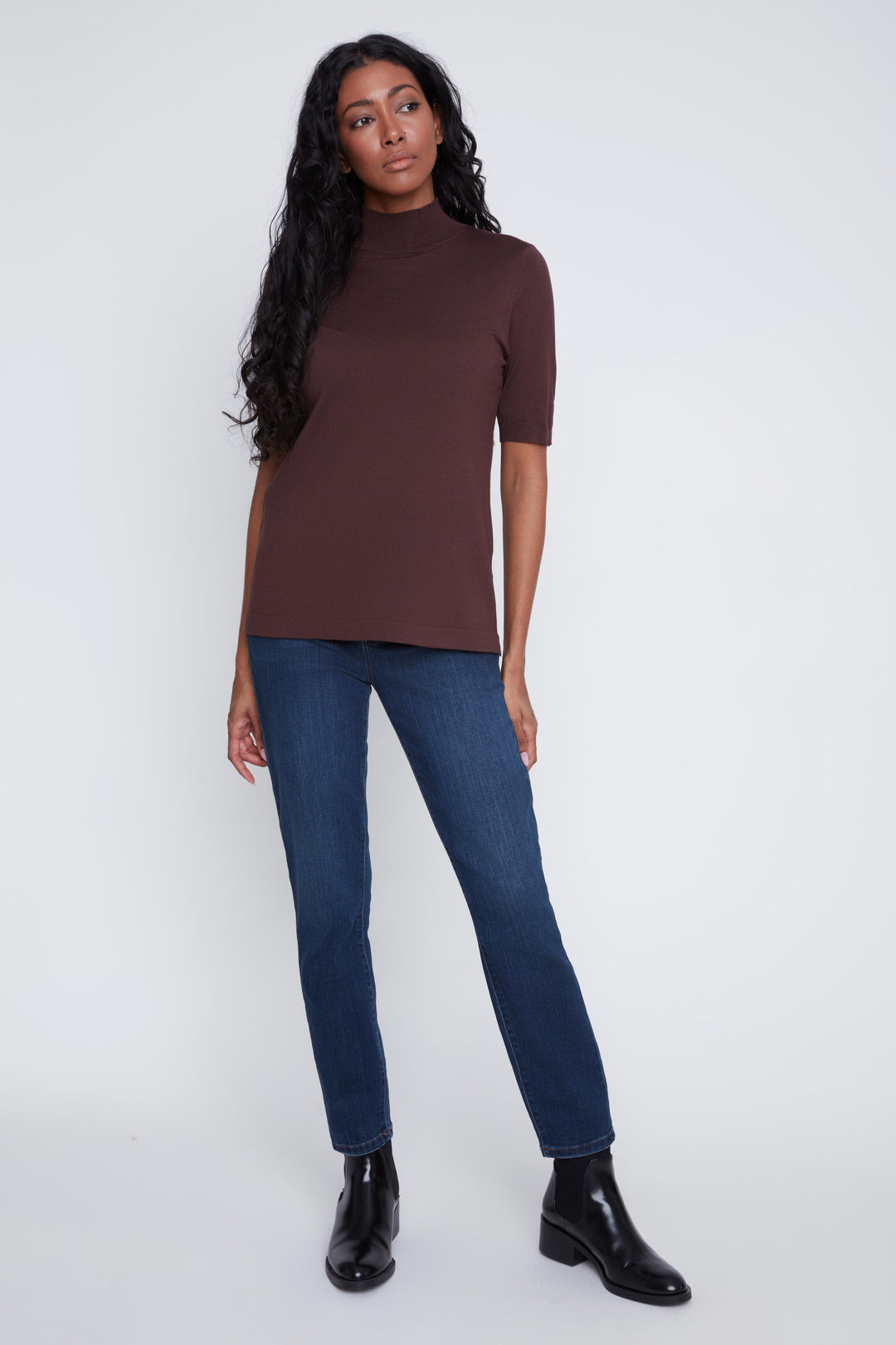 Mock Neck Short Sleeve