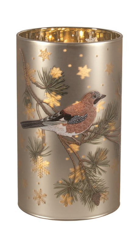 Gold LED Chickadee Candle