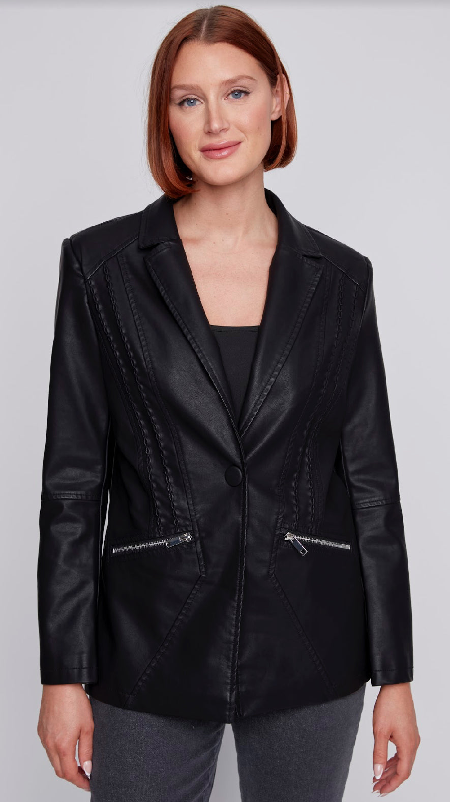 Faux Leather Short Jacket