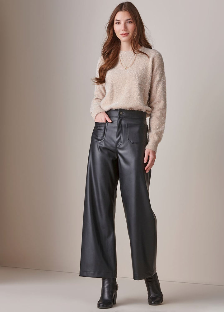 Wide Leg Leather Pant