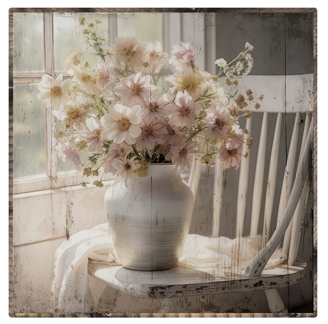 147 Flowers On Old Chair Sign