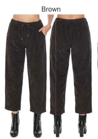Corduroy Pant W/Embroidered Detail