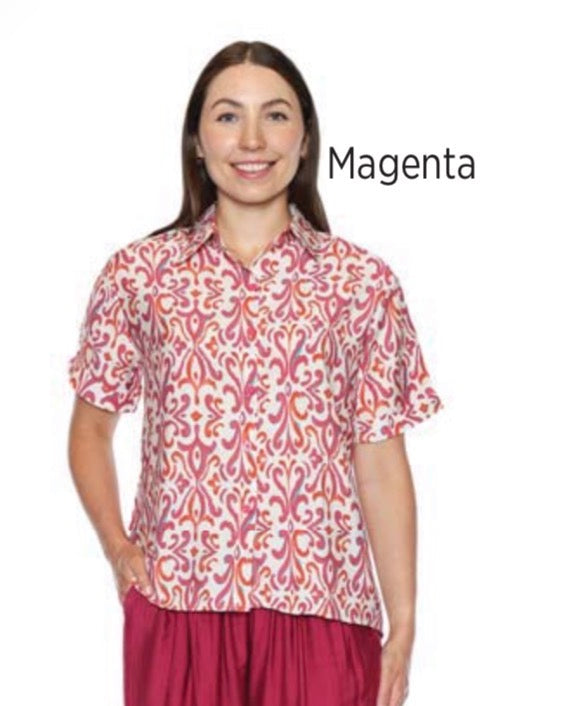 Printed Collared Blouse