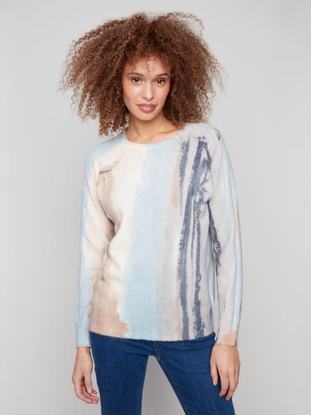 Reversible Printed Crew Neck Sweater