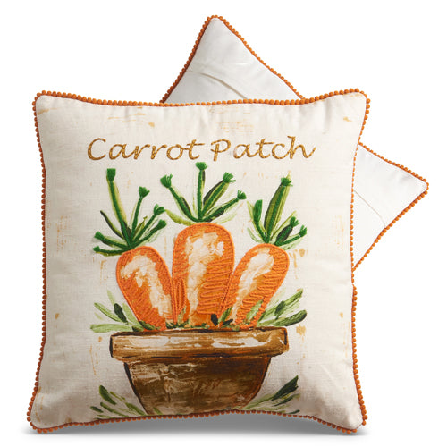 14” Carrot Patch Pillow