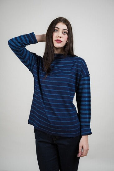Reversible Block Plaid Mock Neck Sweater