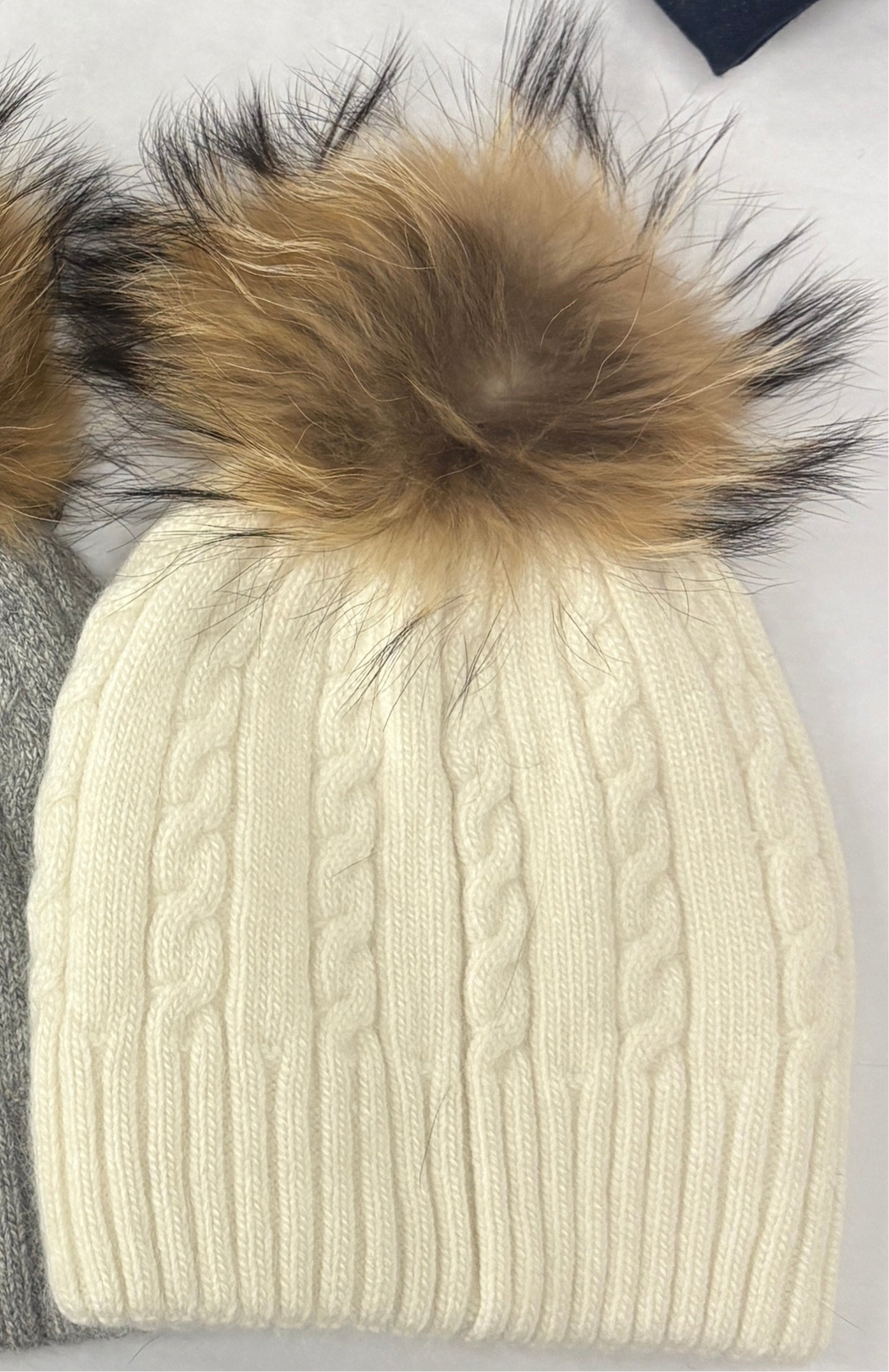 Removable Pom Pom Faux Fur Toque
