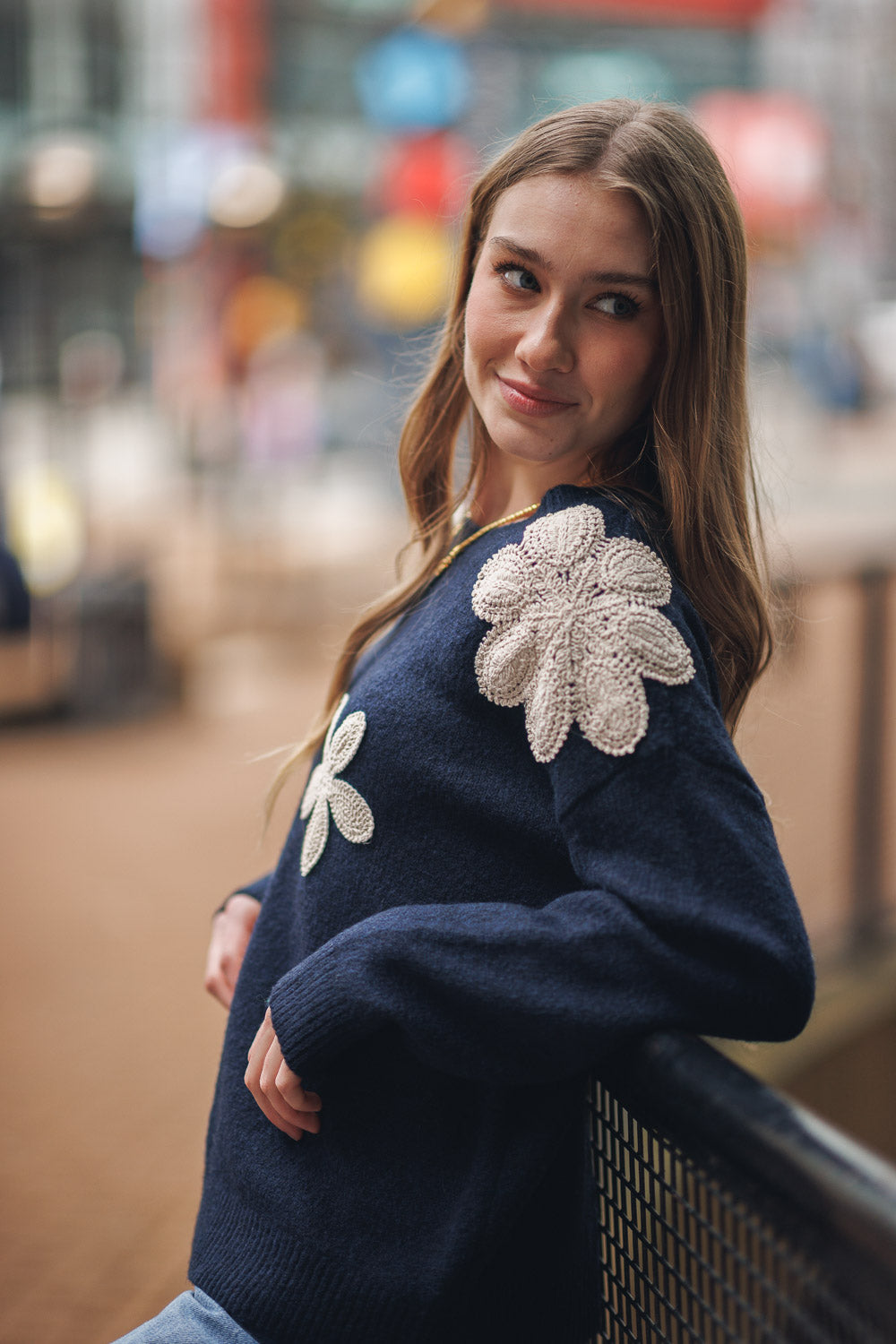 Crochet Floral Sweater