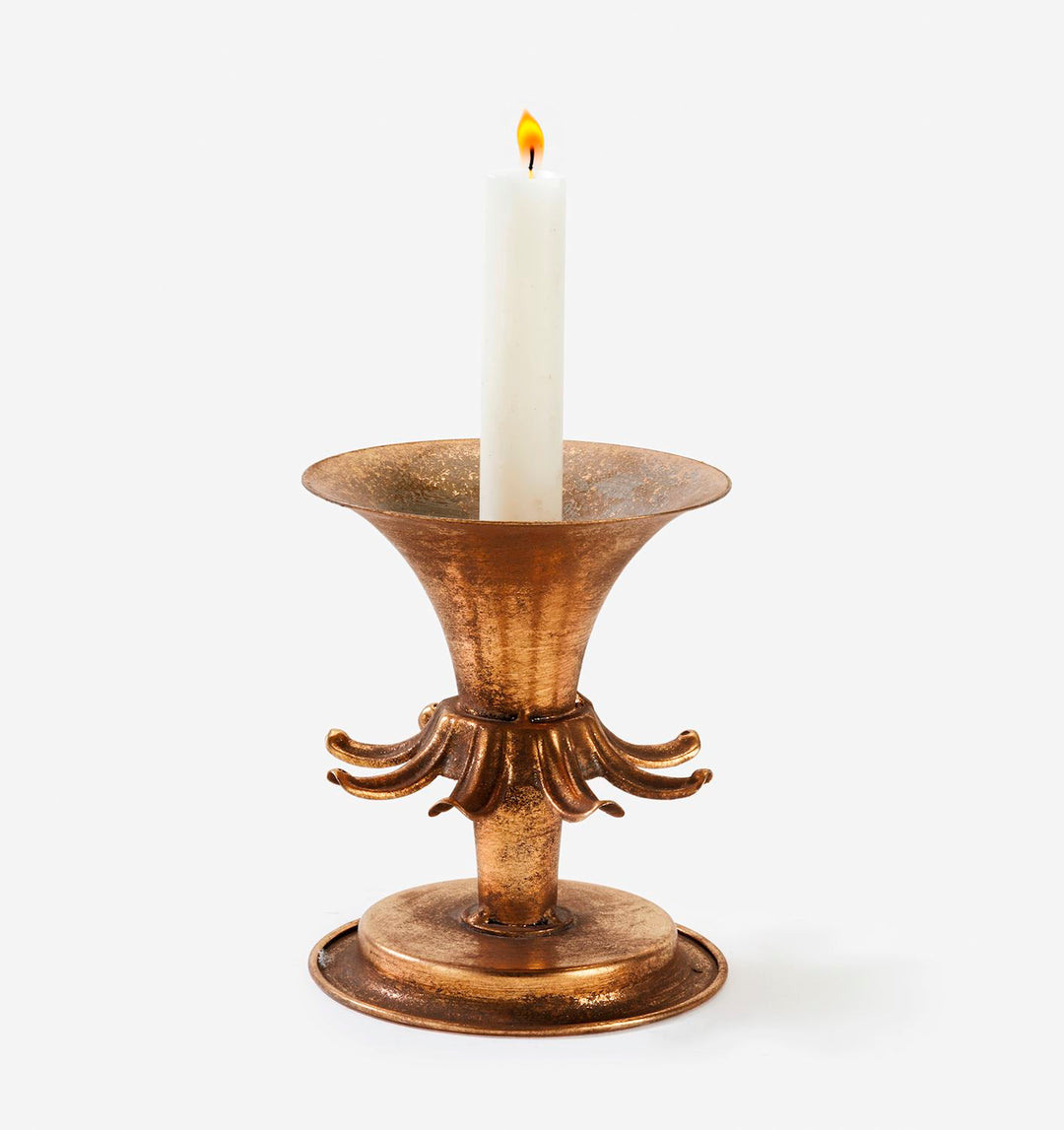 Antique Gold Candle Holder