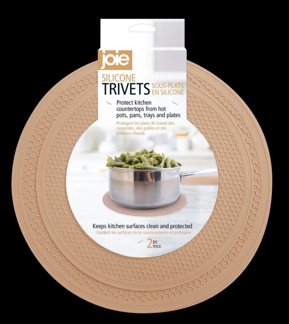 2pc Beige Silicone Trivets