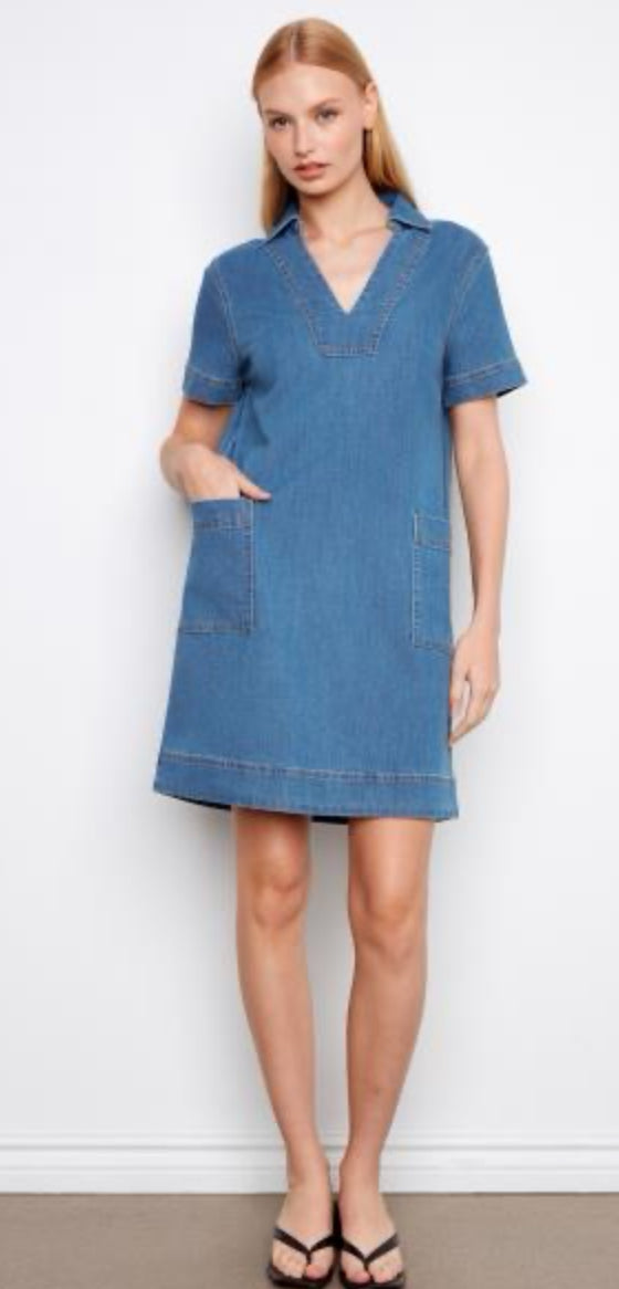 Denim Short Sleeve Dress
