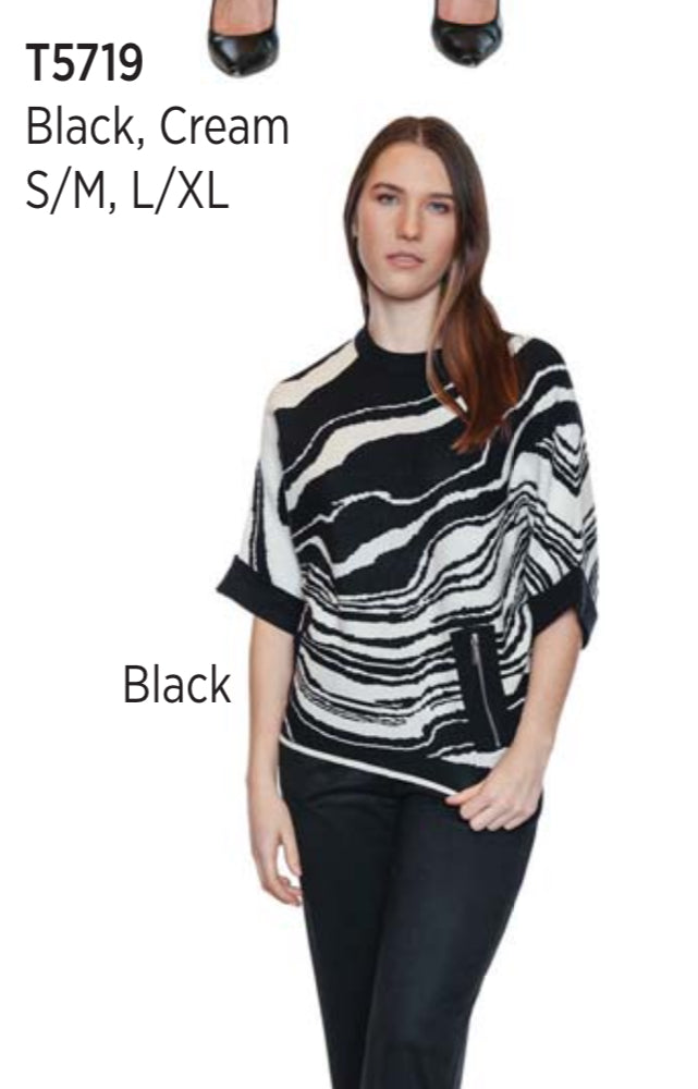 Black & White Abstract Top