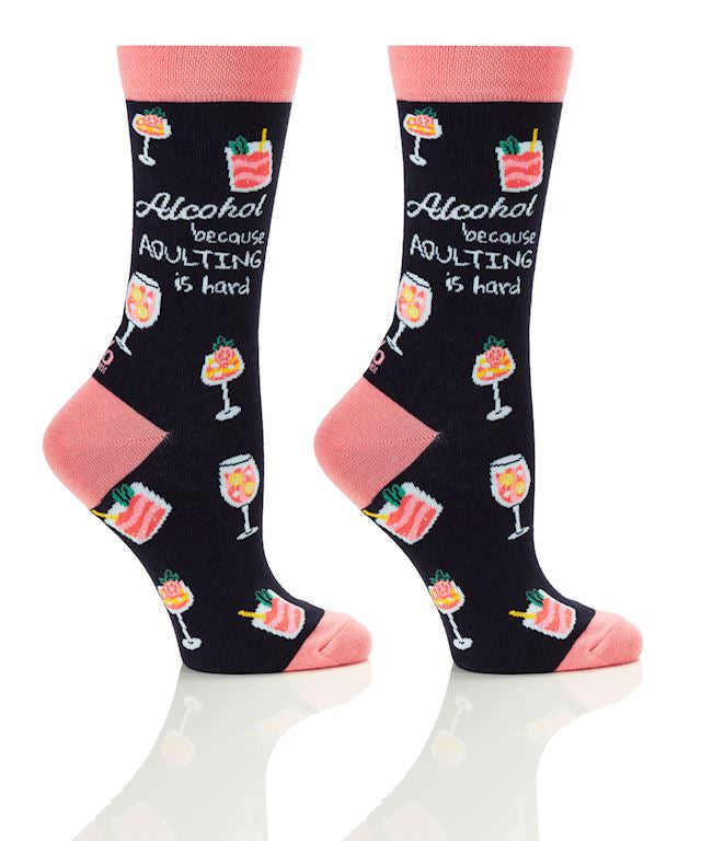 Alcohol Adulting Womens Crew Socks