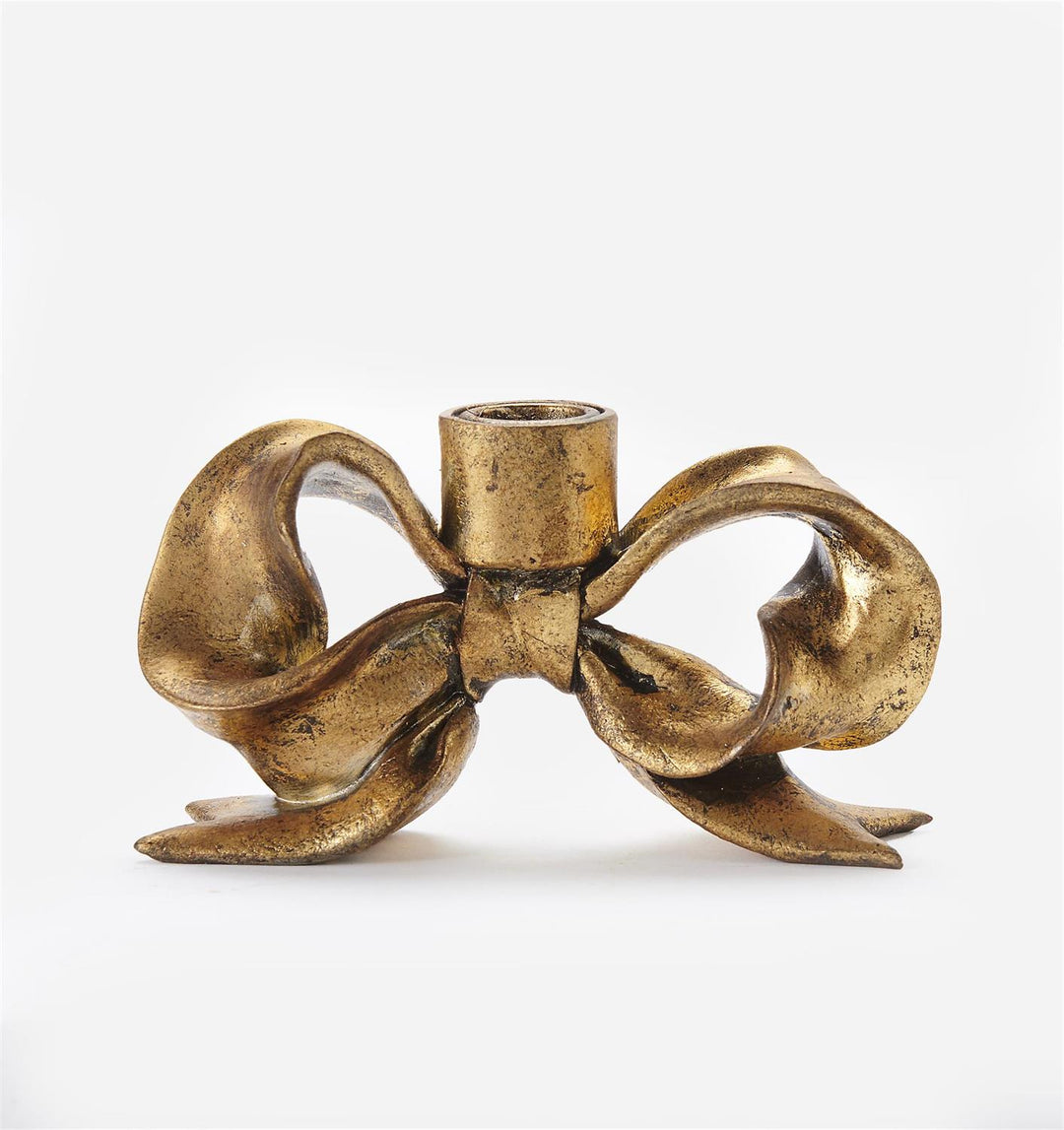 Gold Bow Taper Holder