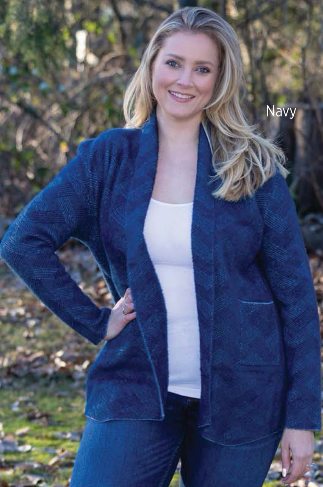 Blue Pattern Short Cardigan