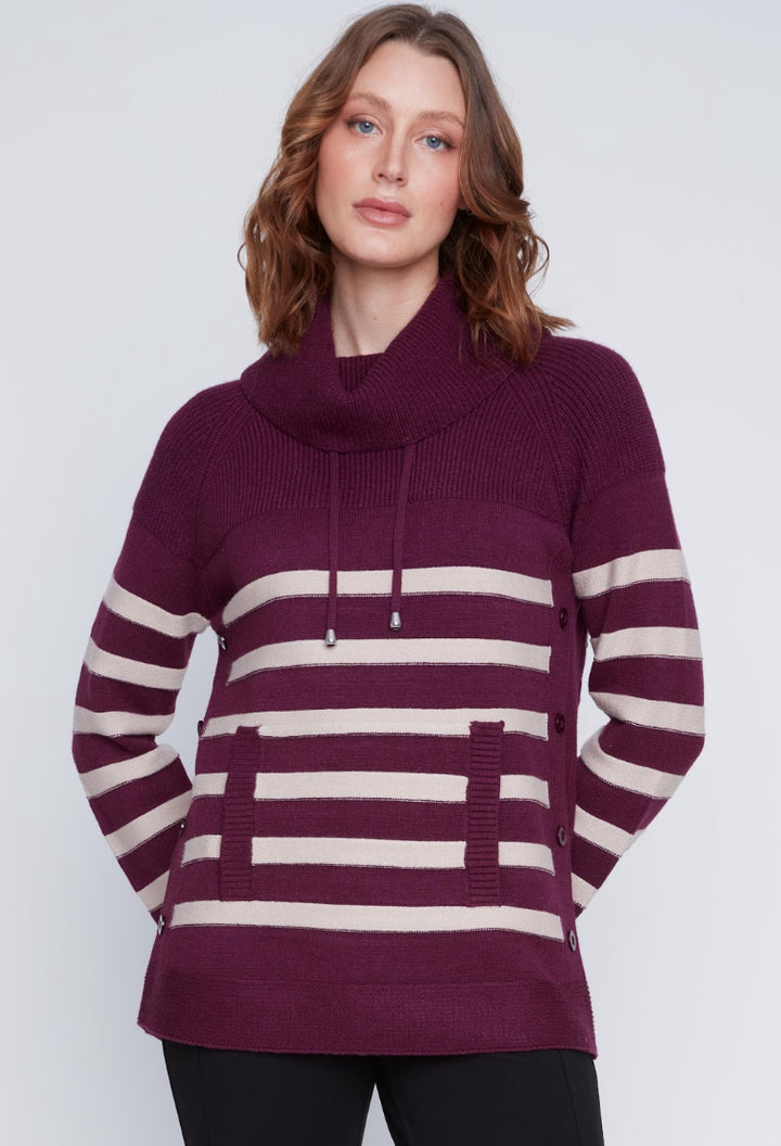 Striped Turtle Neck Top