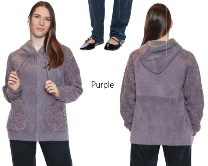 Sherpa Hooded Zip Up Jacket