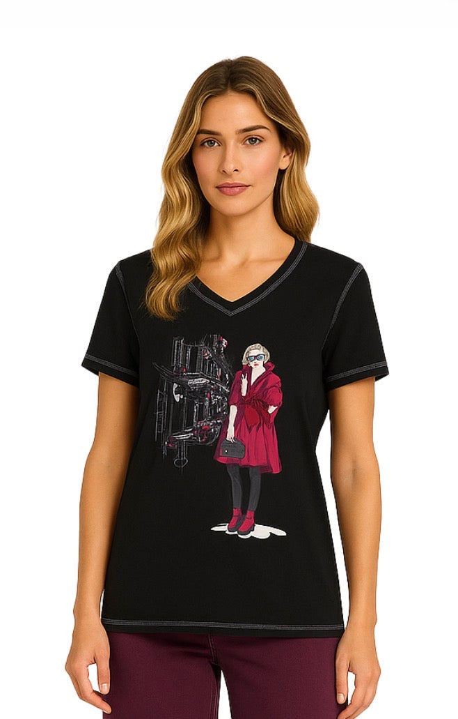 VNeck TShirt W/Design