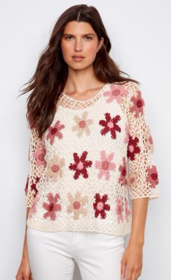 Red/Pink Crochet Top