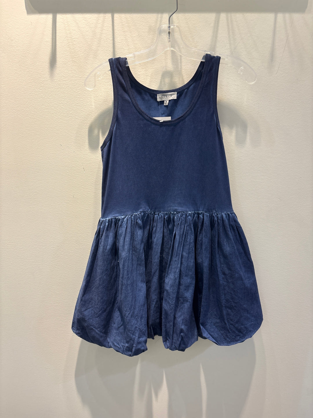 Sleeveless Denim Look Short Bubble