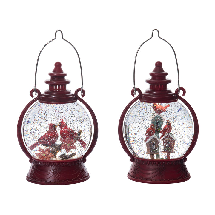 Plastic Light Up Cardinal Water Globe
