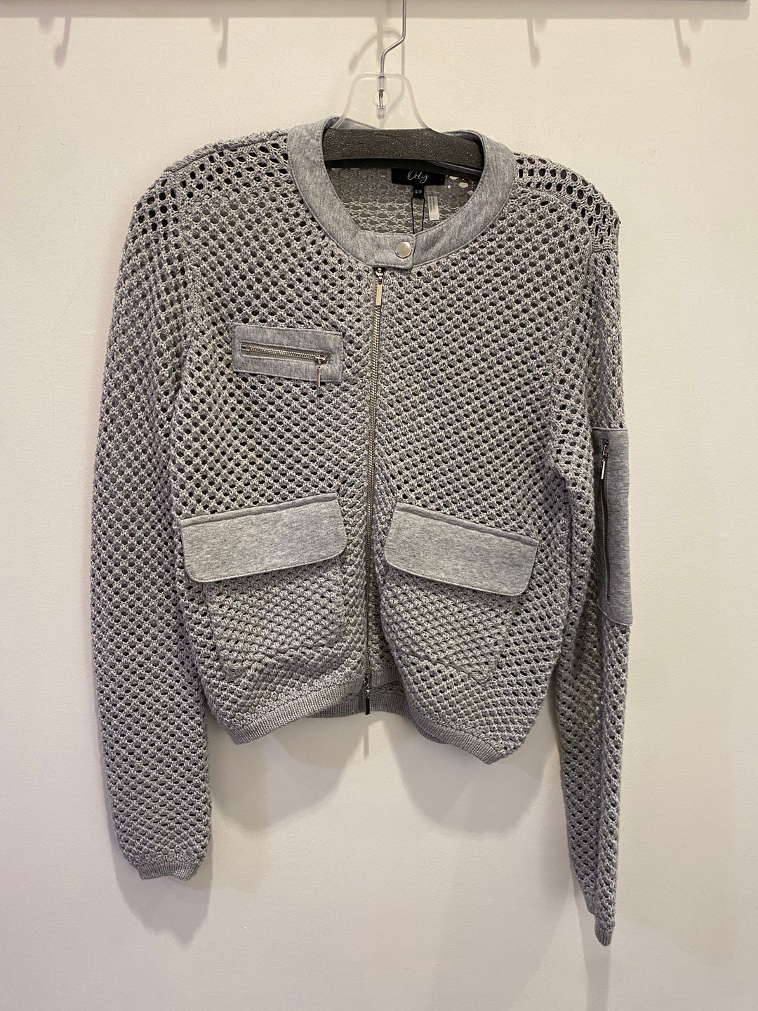 Silver Zip Up Top