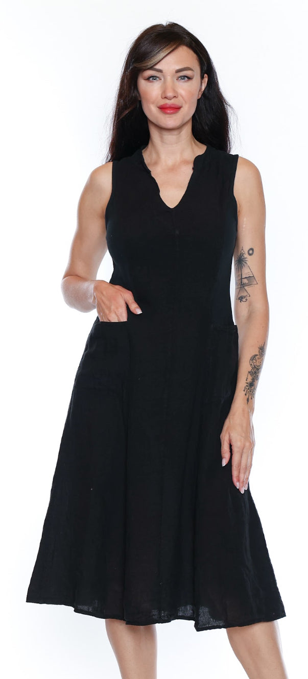 Sleeveless Slight Collar Dress