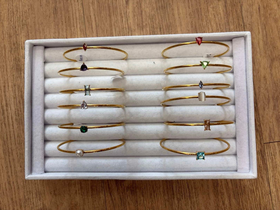 Gold Birth Gem Bracelet