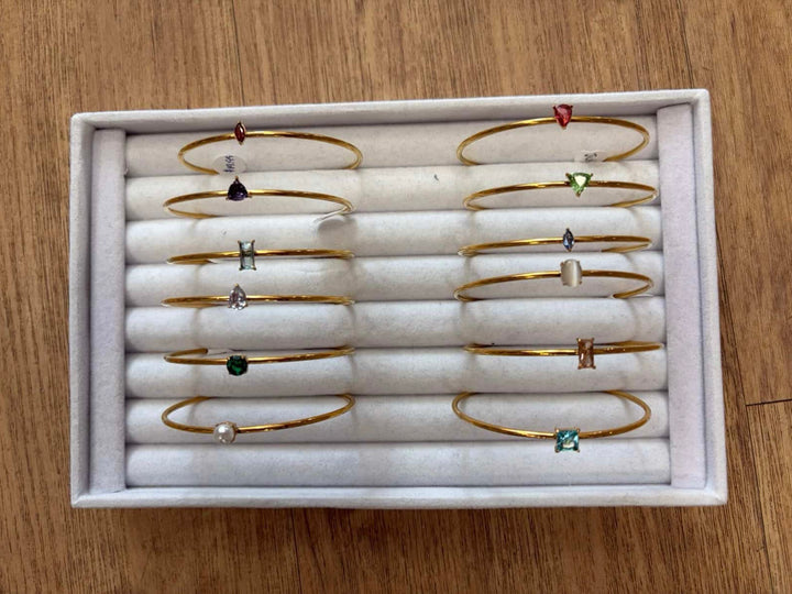 Gold Birth Gem Bracelet