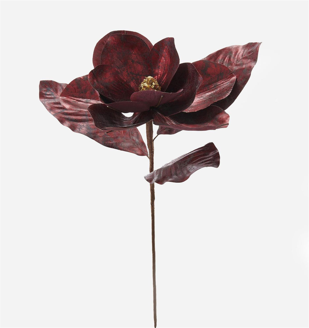 Metallic Burgundy Magnolia Stem