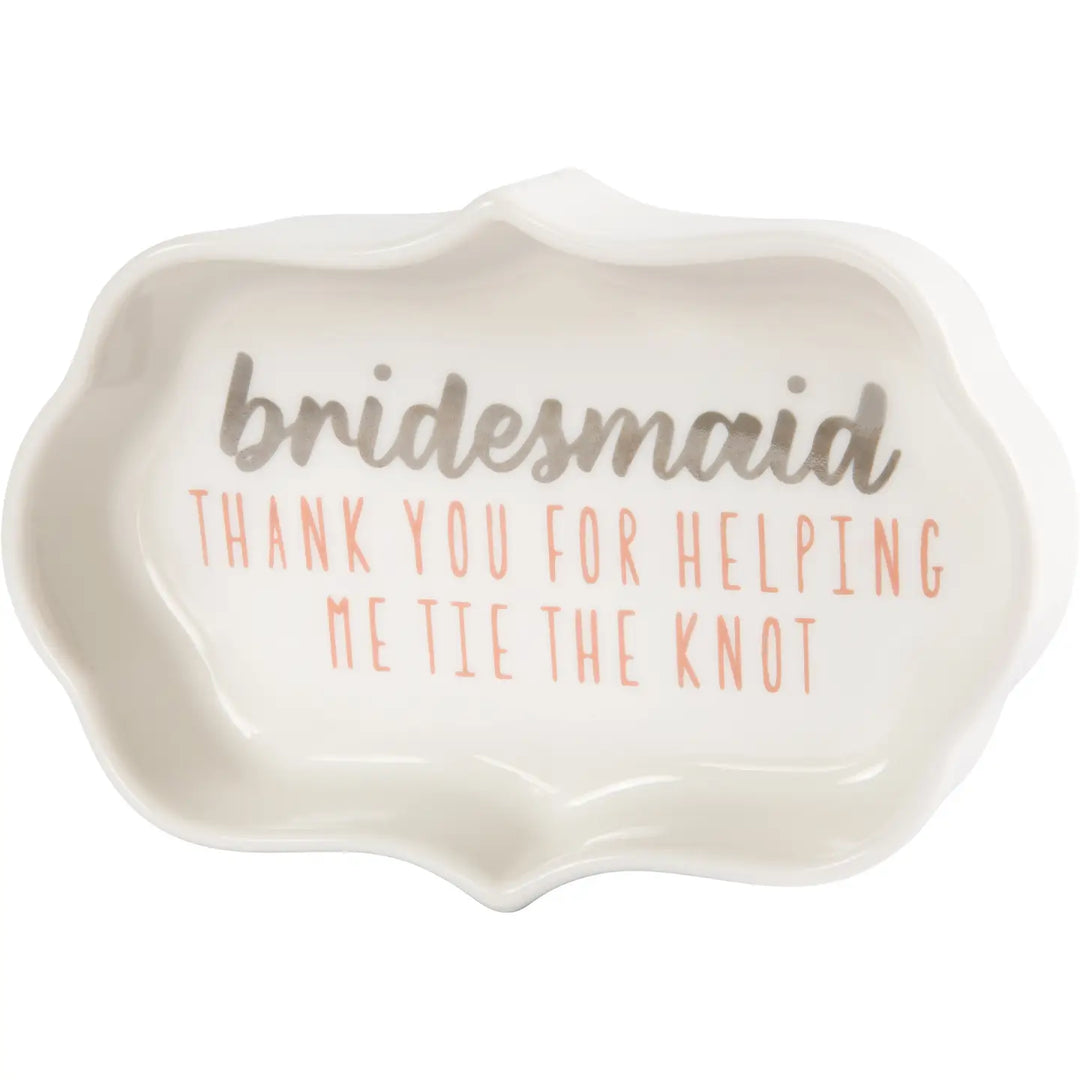 4” Bridesmaid Wedding Trinket Dish