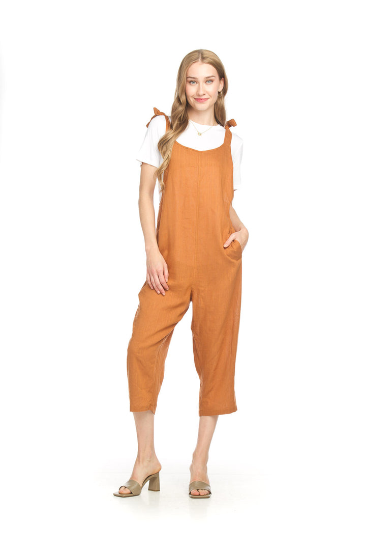 Cotton Blend Jumpsuit W/Adjustable Straps