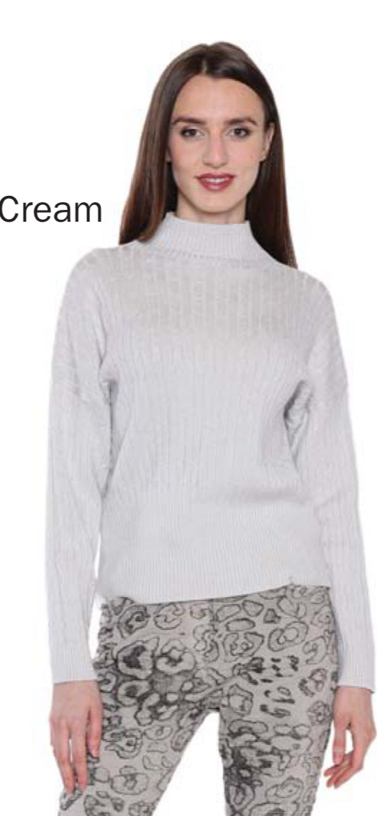 Mock Neck Long Sleeve Knit Top