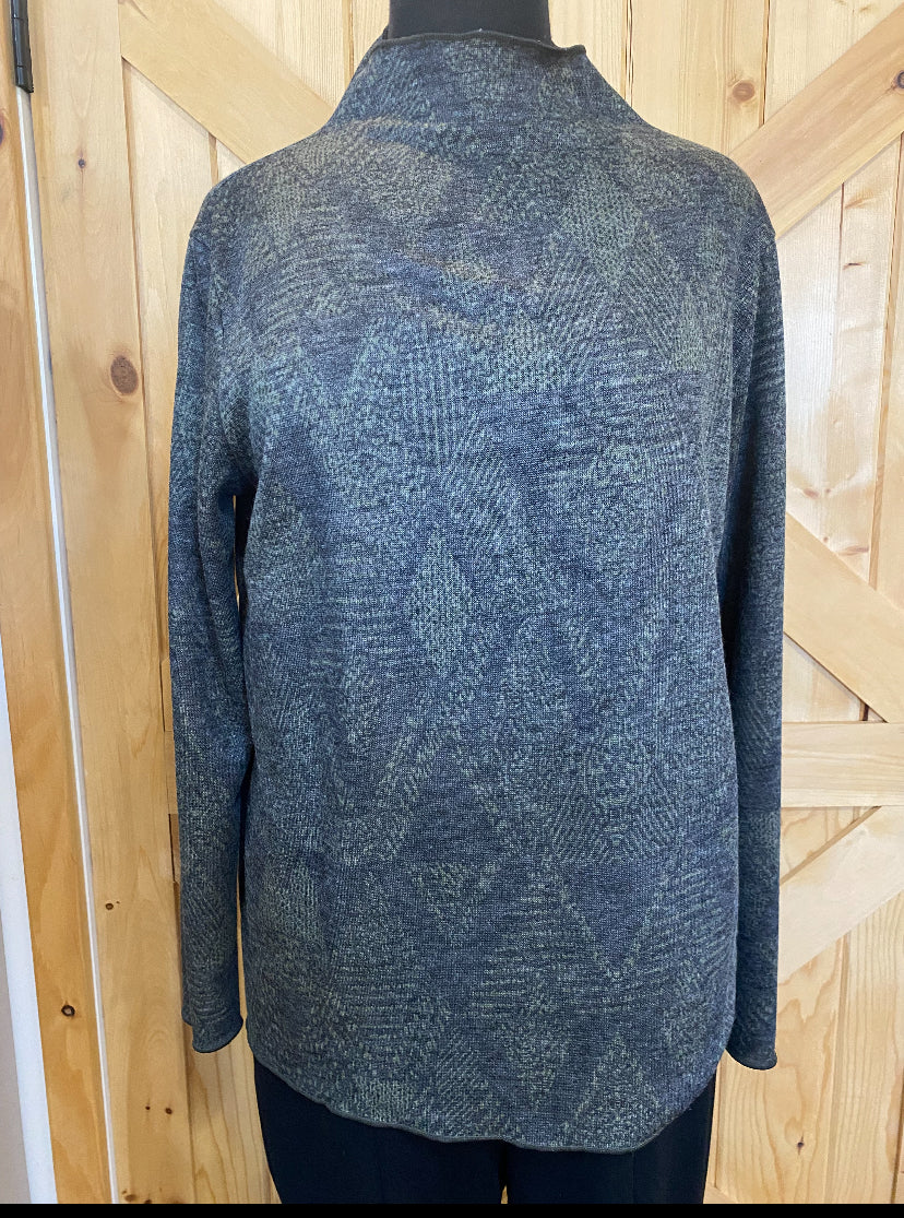 Reversible Floral Mock Neck Long Sleeve