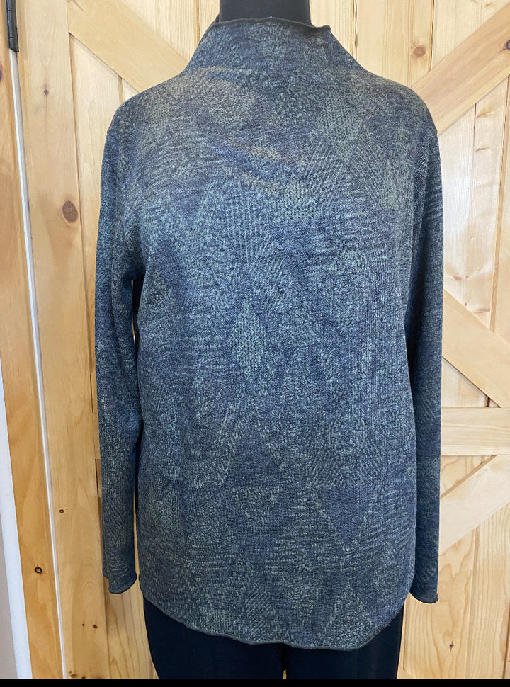 Reversible Floral Mock Neck Long Sleeve